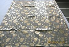gold print 100% cotton gray  fabric  for craft and sewing  size  size 42