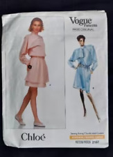 Vogue Chloe Paris Originals Pattern 2107 Dress Size 6-10 Uncut 1988 picture