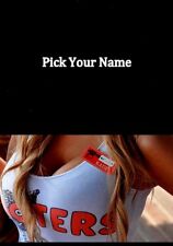 Hooters Uniform Pic Name Tag Engraved Halloween uniform fancy Dress bar maid picture