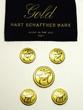 HART SCHAFFNER MARX replacement buttons, 5 pcs gold tone buttons Good Used Cond. picture