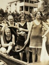 1N Photograph Cute Group Women Life Preserver Boat Lovely Beautiful 1920's   picture