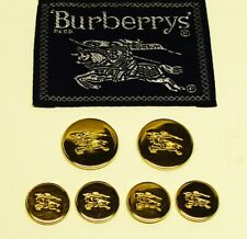 BURBERRYS replacement buttons 6 gold tone metal icon buttons Good Used Condition picture
