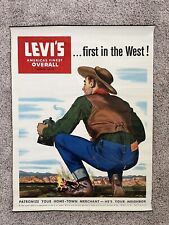 Vintage Levi’s Overalls 501 Banner Poster RARE 1950’s  picture