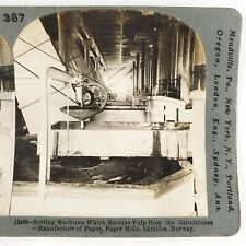 Skotfoss Bruk Paper Mill Stereoview c1906 Keystone Norway Sorting Machines H769 picture