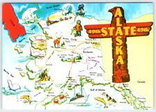 Alaska The 49th State Map Unused Vintage 4x6 Postcard LDP-30 picture