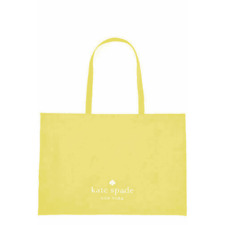 Kate Spade Large Cotton Beach Shop Market Reusable Tote Bag Yellow Foldable picture