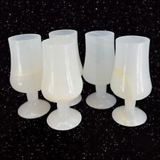 White Onyx Mini Tequila Shot Cups with Swirl Set of 5 Merida Yucatan Mexico VTG picture