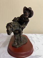 Western Moments never let go  Western Cowboy Horse Statue Figure Bronze picture