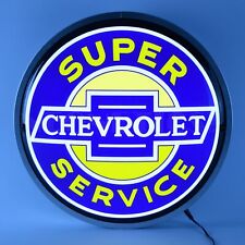SUPER CHEVROLET SERVICE 15 INCH BACKLIT LED LIGHTED SIGN picture