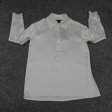 St John Blouse Womens 2 Button Up Evening Bright White Tunic Dress Shirt Fancy picture