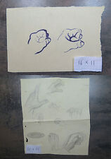 Two Antique Sketching Of Painter Gaetano Pancaldi By Modena Studies For Hand P28 picture