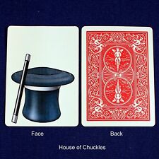 Top Hat n Wand - Red - Custom Printed Bicycle Gaff Playing Card picture