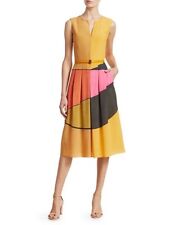 Akris New Sleeveless Sunrise Print Silk Dress, lined $2900, sz 8 US picture