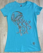 (M) MONTEREY BAY AQUARIUM Jellyfish Shirt GOLD SILVER Print RHINESTONE Tee NWOT picture