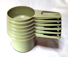 Vintage Tupperware 70's Retro Avocado Plastic Nesting Measuring Cup Set of 6 USA picture