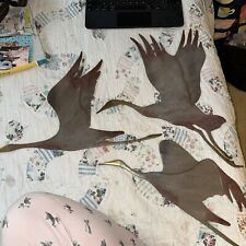 Set of 3 MCM Brass Cranes Wall Decor Art Hand Applied Patina (17” Each). by SPI picture