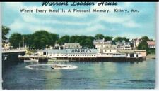 1940s Warren's Lobster House Kittery Main Linen Trade Card with Directions 177 picture