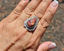 Navajo Women's Ring Spiny Oyster Stone Native American Signed Martinez sz 9.5 picture