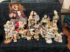 Vintage Ceramic Figurines Various Sizes Circus Clowns Lot of 25 VTG Creepy Cute picture