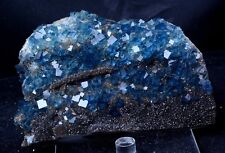 850g New Find Transparent Blue Cube Fluorite CRYSTAL CLUSTER Mineral Specimen picture