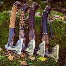 Pack of 4 Carbon Steel Viking Axe with Leather Sheath, Christmas Gift  picture