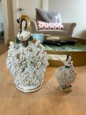 antique dresden lace german porcelain lady figurine picture