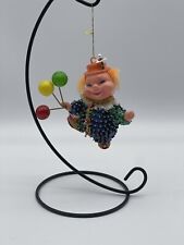 Vintage Beaded Plastic Balloon Clown Christmas Ornament  picture