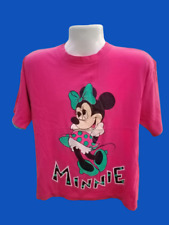 90s Vintage Disney Minnie Mouse T Shirt Large Pink Cotton Single Stitch 2 Layers picture