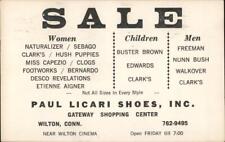 1979 Wilton,CT Paul Licari Shoes,Inc. Fairfield County Connecticut USPS Postcard picture