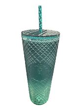 NWT Starbucks 2023 Spring Teal Jeweled Green Blue Ombre Cold Cup Tumbler 24oz picture