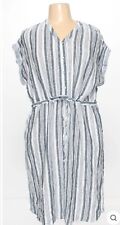 Time & True Womens Plus Striped Linen Dress picture