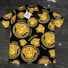 Mens Versace T Shirt Black & Gold American All Size picture