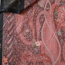 Vintage Home Craft Fabric Elegant Black, Pink, Blue Paisley & Floral 5.6 yds picture