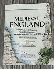 Vintage 1979 Medieval England National Geographic Map picture