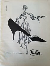 1957 BALLY Paris New York London for Elegance in women's shoes ad picture