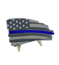 J-021 Metal Thin Blue Line Flag Decal with 3M Tape picture
