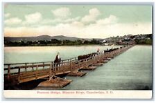 Chamberlain South Dakota SD Postcard Pontoon Bridge Missouri River c1910 Vintage picture