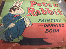 Antique children's Peter Rabbit Painting & Drawing Book 1917 Saalfield graphics picture