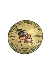Free Silver Free People Vintage Button 1776-1896 Constitution American History picture