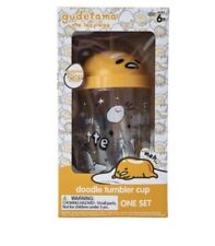 Sanrio GUDETAMA THE LAZY EGG Doodle Tumbler Cup w/ Straw Set NEW picture