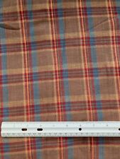 5 Yards Vintage Flannel Plaid,  Light brown, rust, gold, turquoise picture