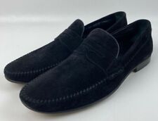 Bally Switzerland Men's Black Suede Causal Slip On Penny Loafers Size 12 D picture