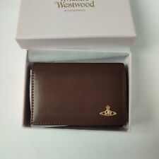 Vivienne Westwood Brown Wallet Leather Gold Button Envelope Fold With BOX ORB VV picture