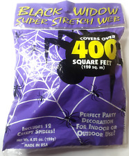 Halloween Spider Web Black Widow Super Stretch Sealed Vintage Spooky Decor picture