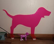 PINK Victoria's Secret Large Pink Plexiglass 35 Inch Dog Shaped Store Prop picture