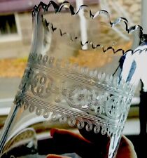 1910’s Art Deco Needle Etch Water Glass Vase Zig Zag Cloverleaf Trefoil Mix-4 picture