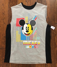 New Disney Parks Mickey Mouse 80’s Style Art Sleeveless Shirt Tank Top Mens L picture