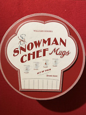Williams Sonoma ‘Snowman Chef’ Set Of 4 Holiday Christmas Mugs New In Open Box picture