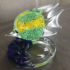PartyLite Tropical Fish Art Glass Tealight Candle Holder 4.5