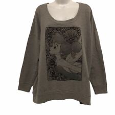 Torrid Disney TINKER BELL Sweatshirt Long Sleeve Top Womens Size 1 Gray Graphic picture